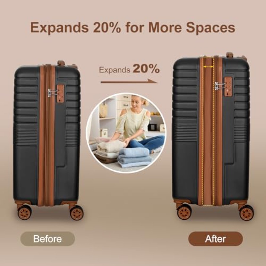 مجموعة حقائب سفر قابلة للتوسيع - مراجعة Expandable Hard Shell Luggage Set وسعره