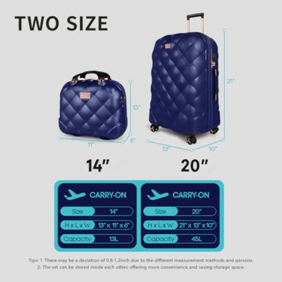 طقم مكون من قطعتين، حقيبة سفر  - مراجعة Expandable Hard Shell Luggage Set وسعره