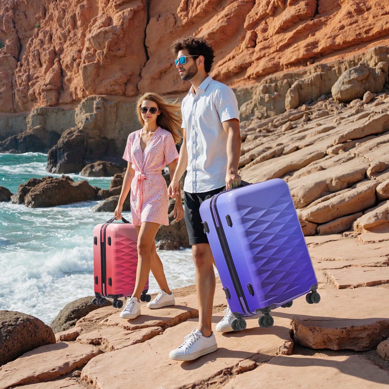 مجموعة حقائب سفر صلبة مقاس 20/ - مراجعة Spinner Wheel Rolling Suitcase 20 Inch وسعره