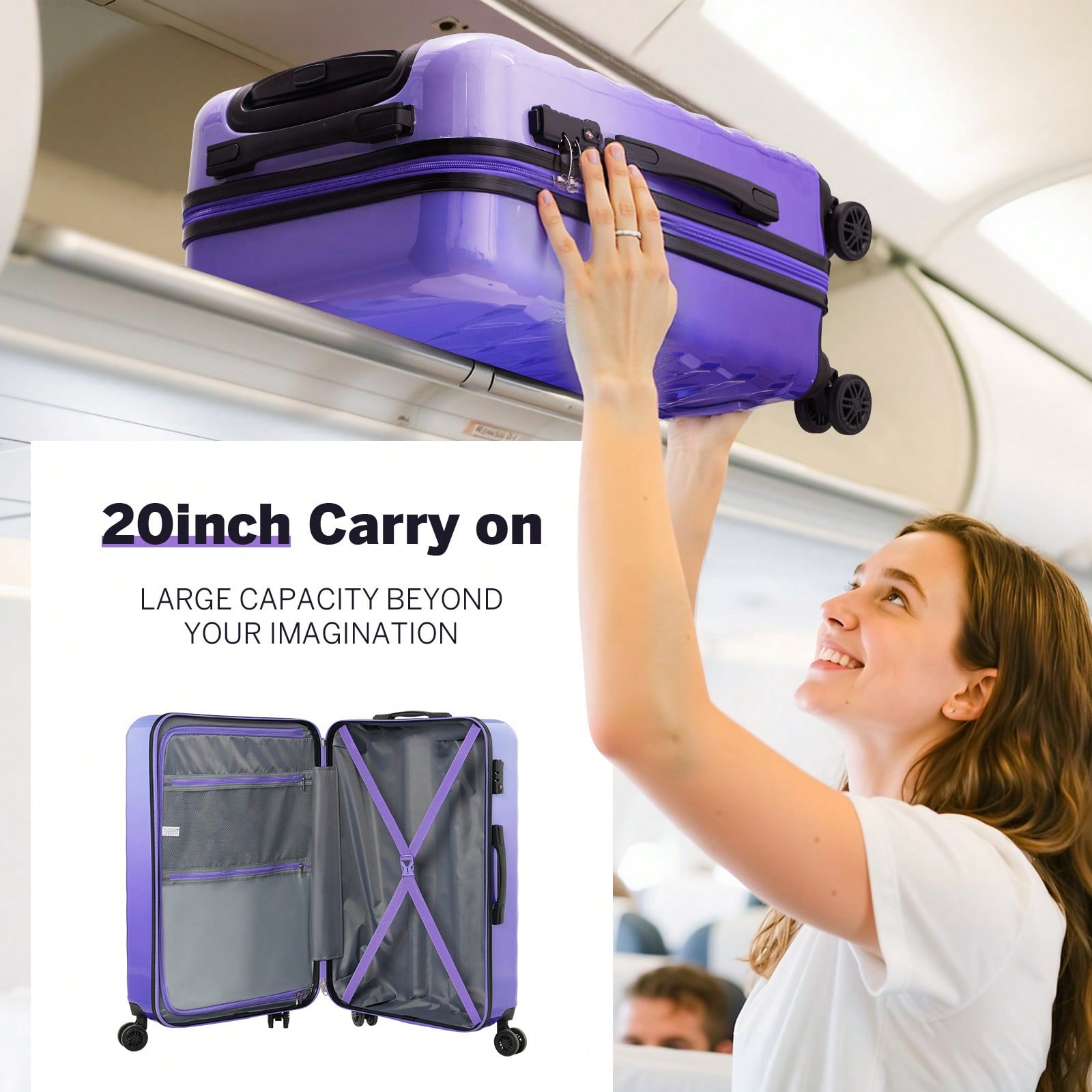 مجموعة حقائب سفر صلبة مقاس 20/ - مراجعة Spinner Wheel Rolling Suitcase 20 Inch وسعره