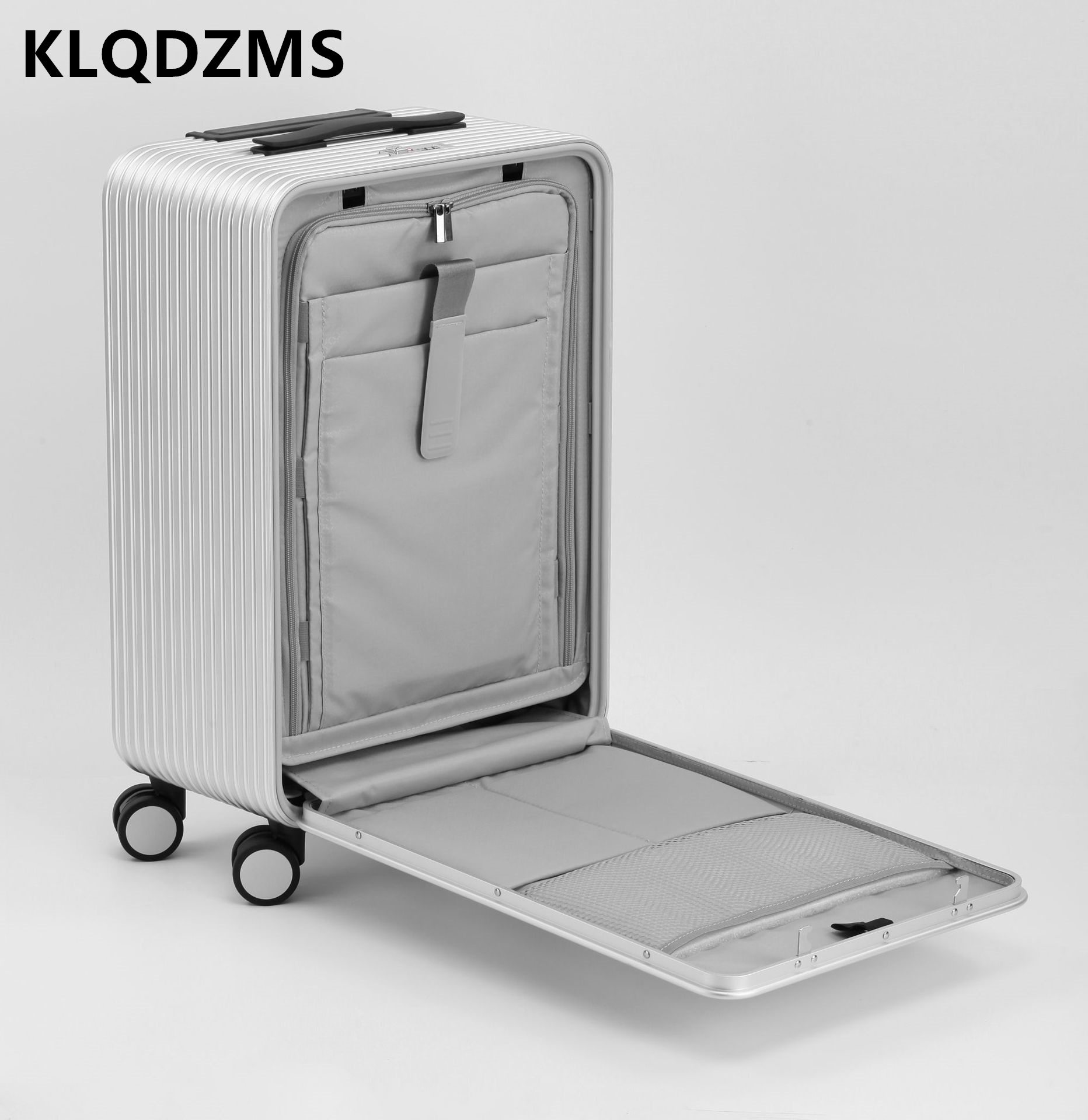 KLQDZMS الأمتعة جميع سبائك الأ - مراجعة Front Opening Laptop Luggage 24 Inch وسعره