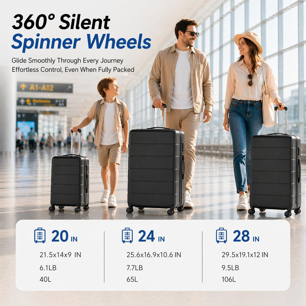 مجموعة حقائب سفر صلبة قابلة لل - مراجعة Expandable Hard Shell Luggage Set وسعره