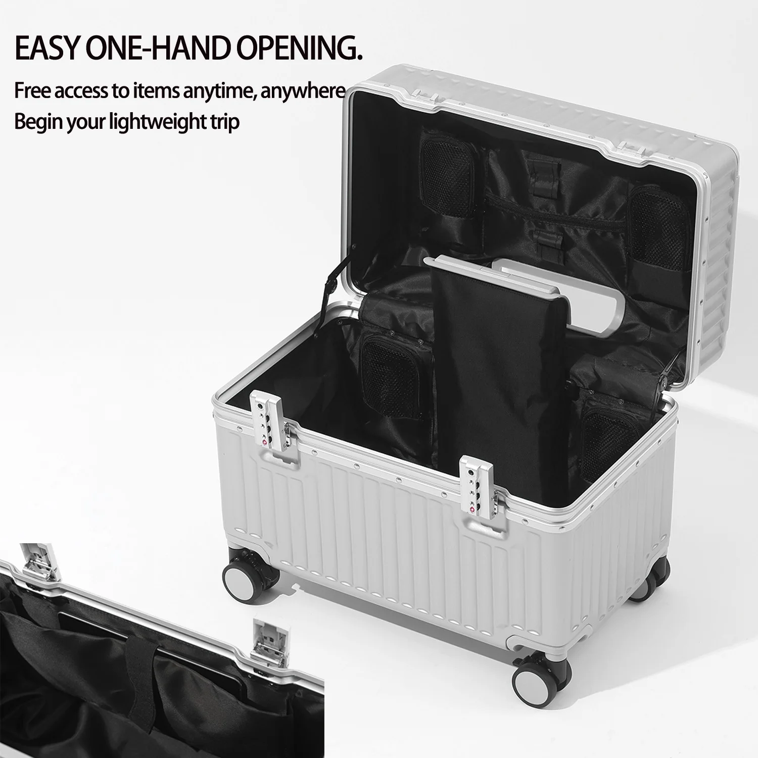 حقيبة سفر بإطار من الألومنيوم  - مراجعة Aluminum Frame Carry On Luggage وسعره